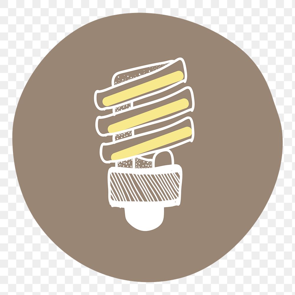 Light bulb png badge illustration, transparent background