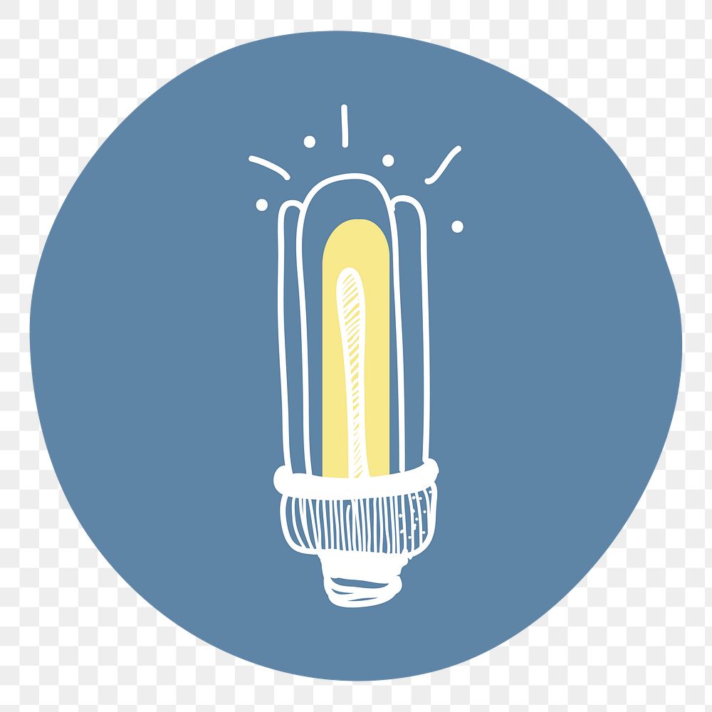 Light bulb png badge illustration, transparent background