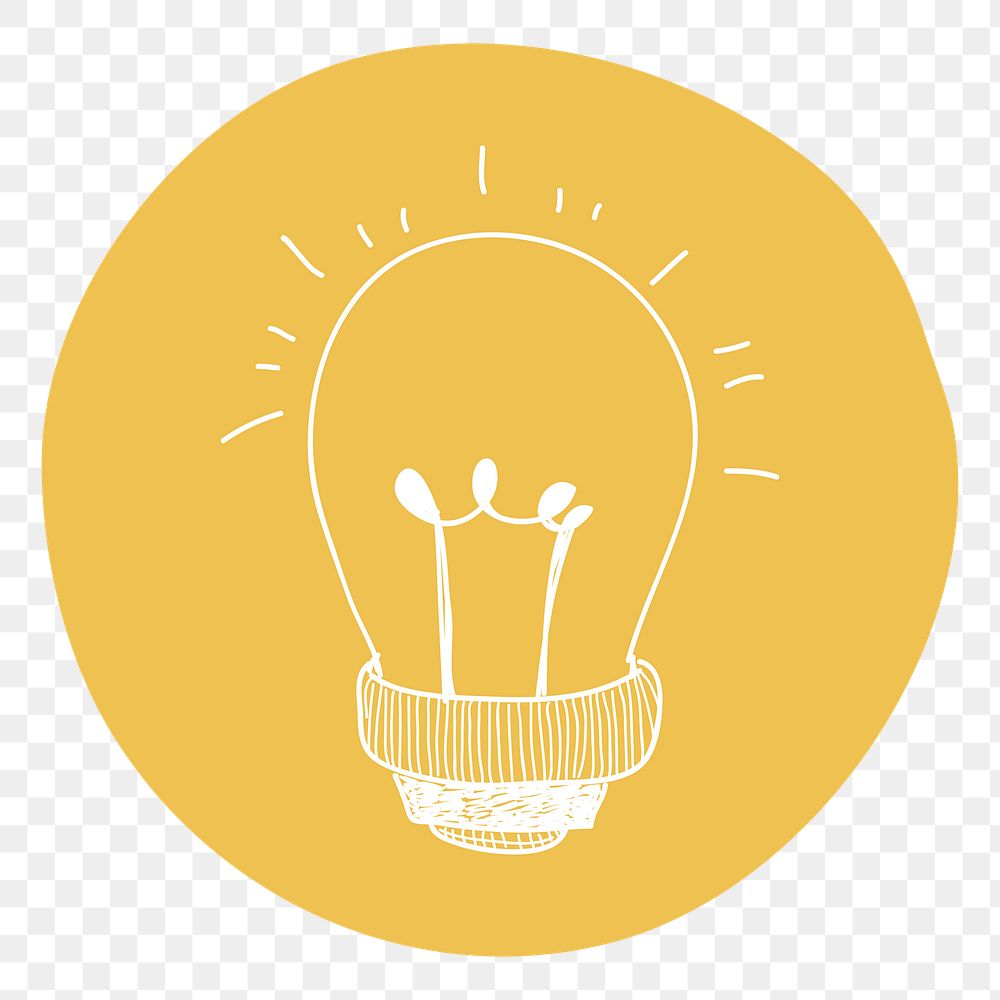 Light bulb png badge illustration, transparent background