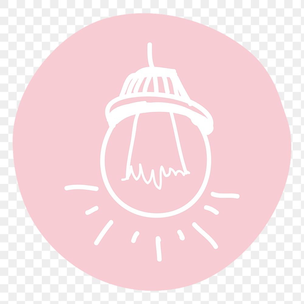 Light bulb png badge illustration, transparent background