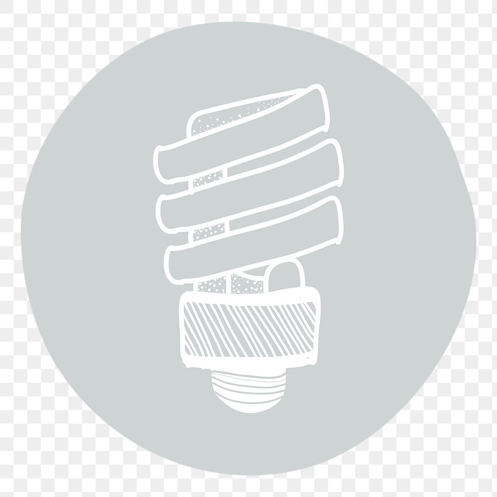 LED light bulb png doodle illustration, transparent background