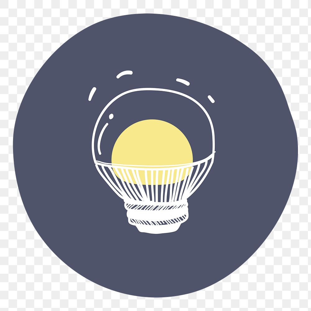 Light bulb png badge illustration, transparent background