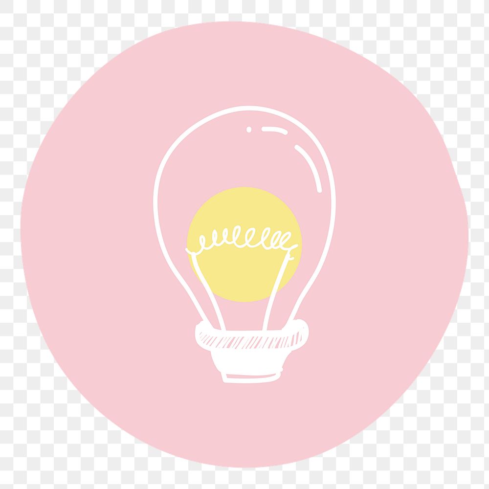 Light bulb png badge illustration, transparent background