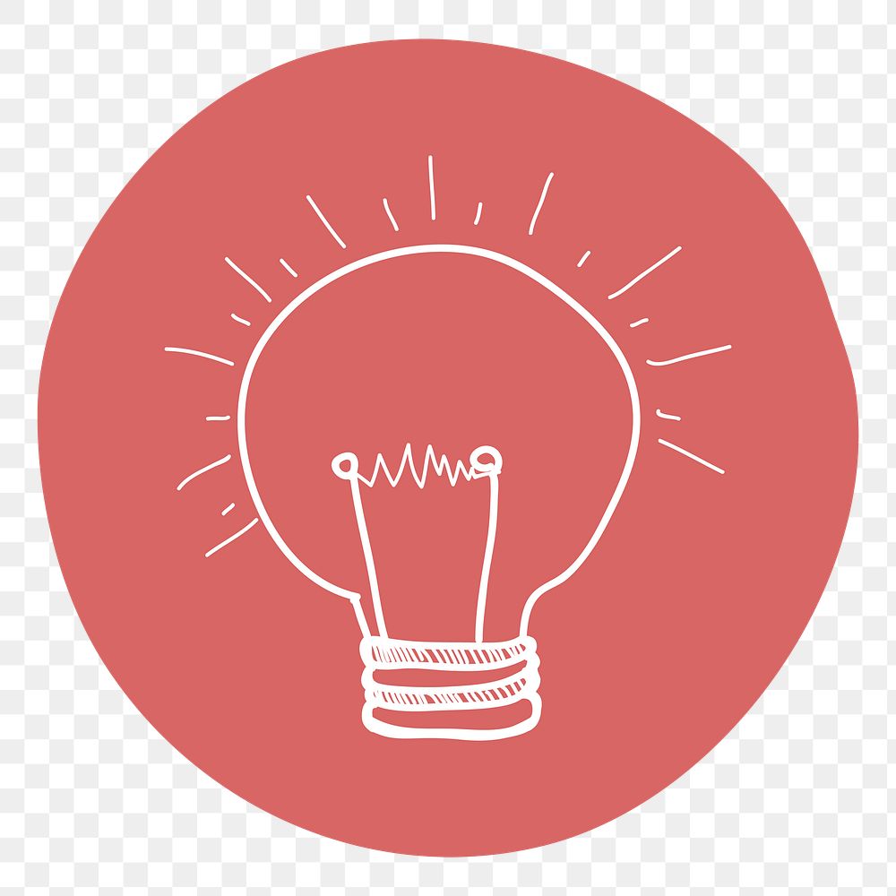 Light bulb png badge illustration, transparent background