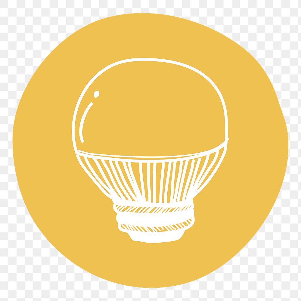 Light bulb png badge illustration, transparent background