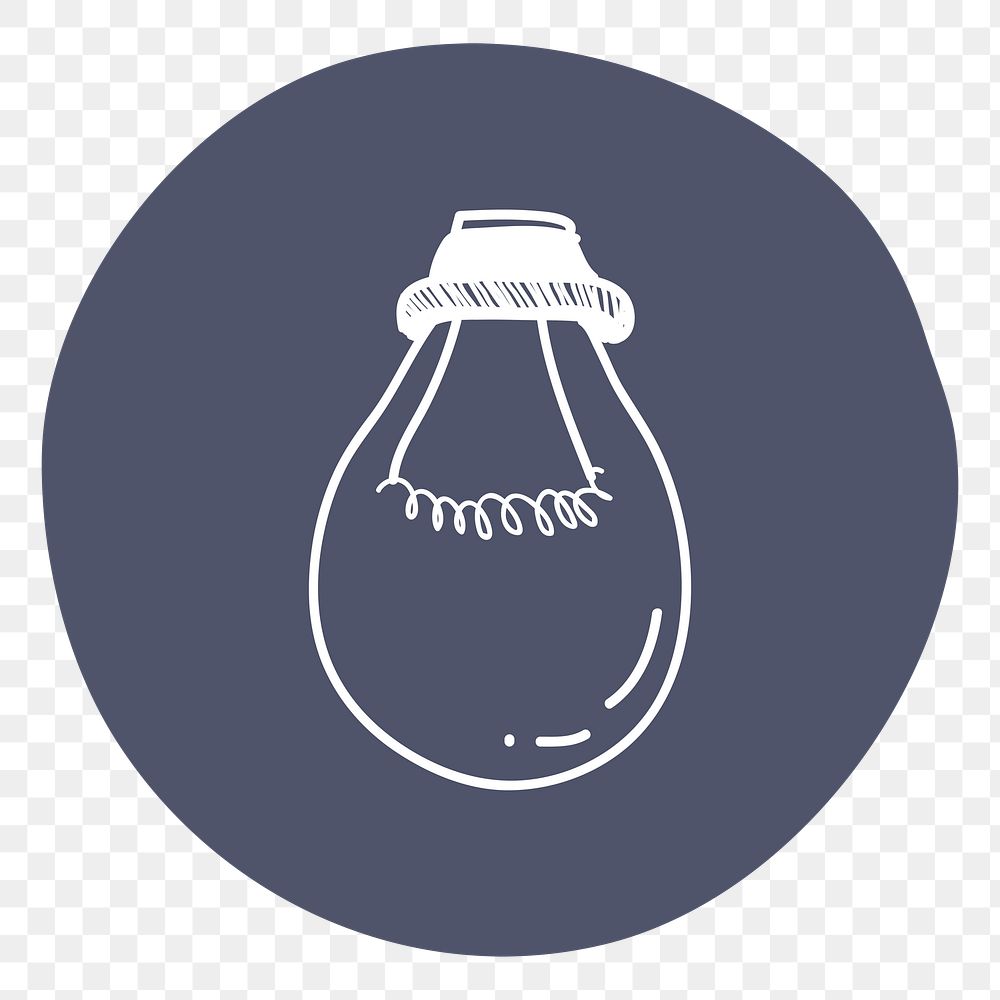 Light bulb png badge illustration, transparent background