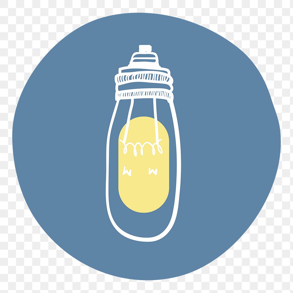 Light bulb png badge illustration, transparent background