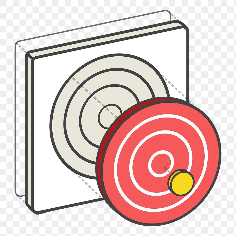  Png red target 3D icon, transparent background