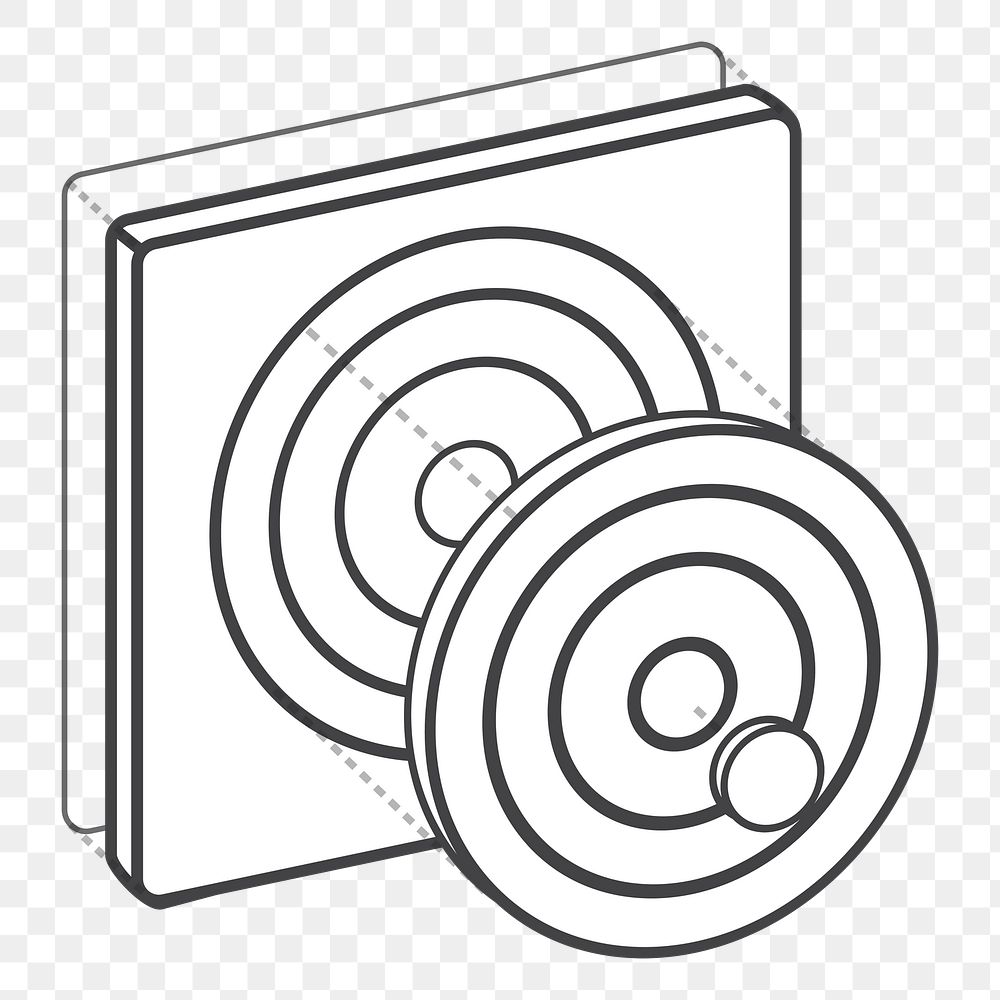  Png white target 3D icon, transparent background