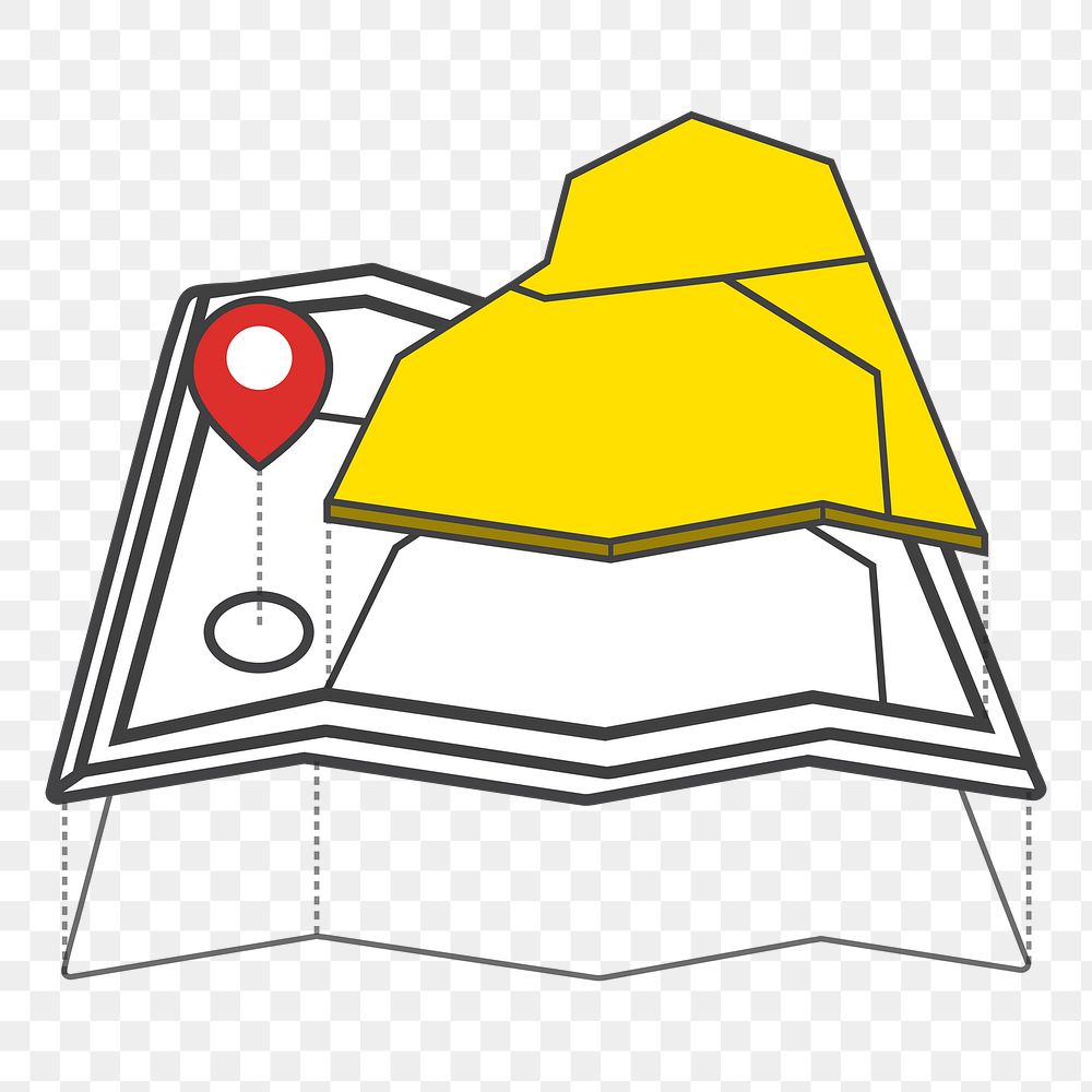  Png map 3D icon, transparent background