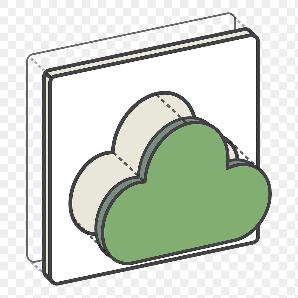  Png cloud 3D icon, transparent background
