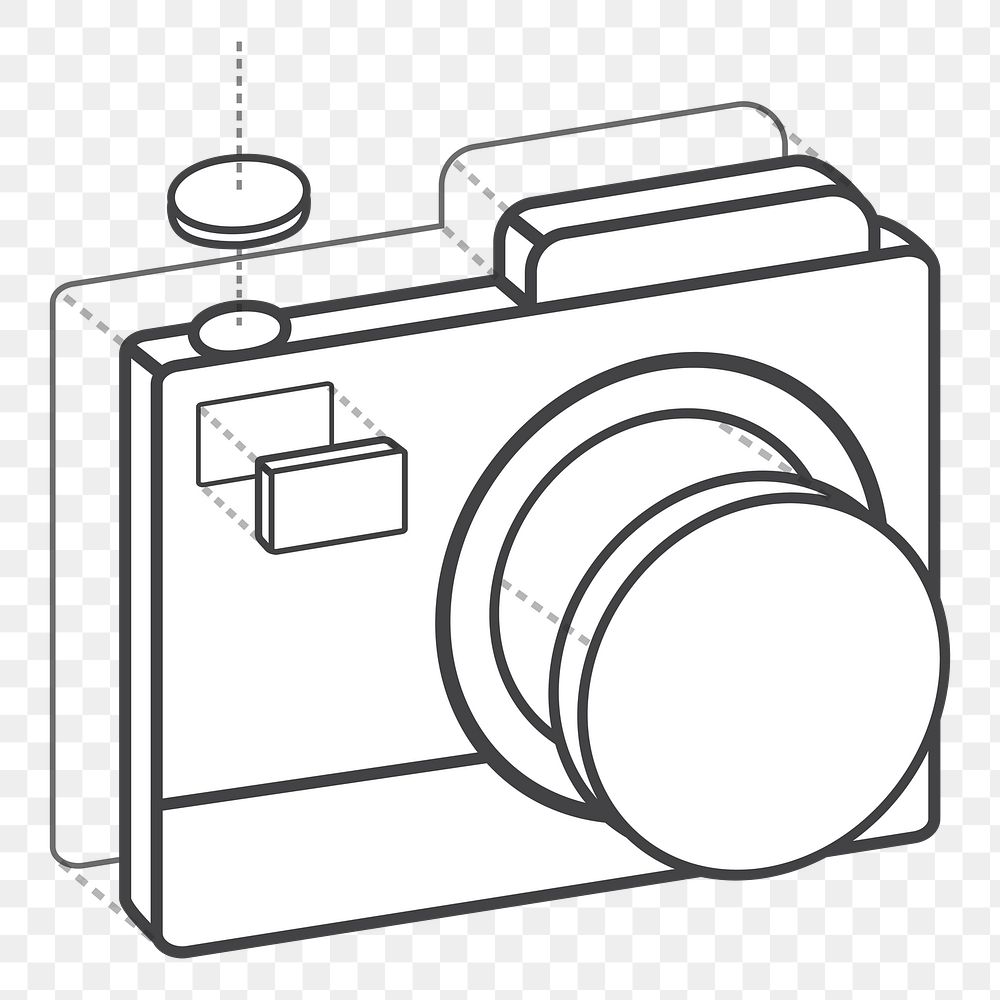  Png white camera 3D icon, transparent background