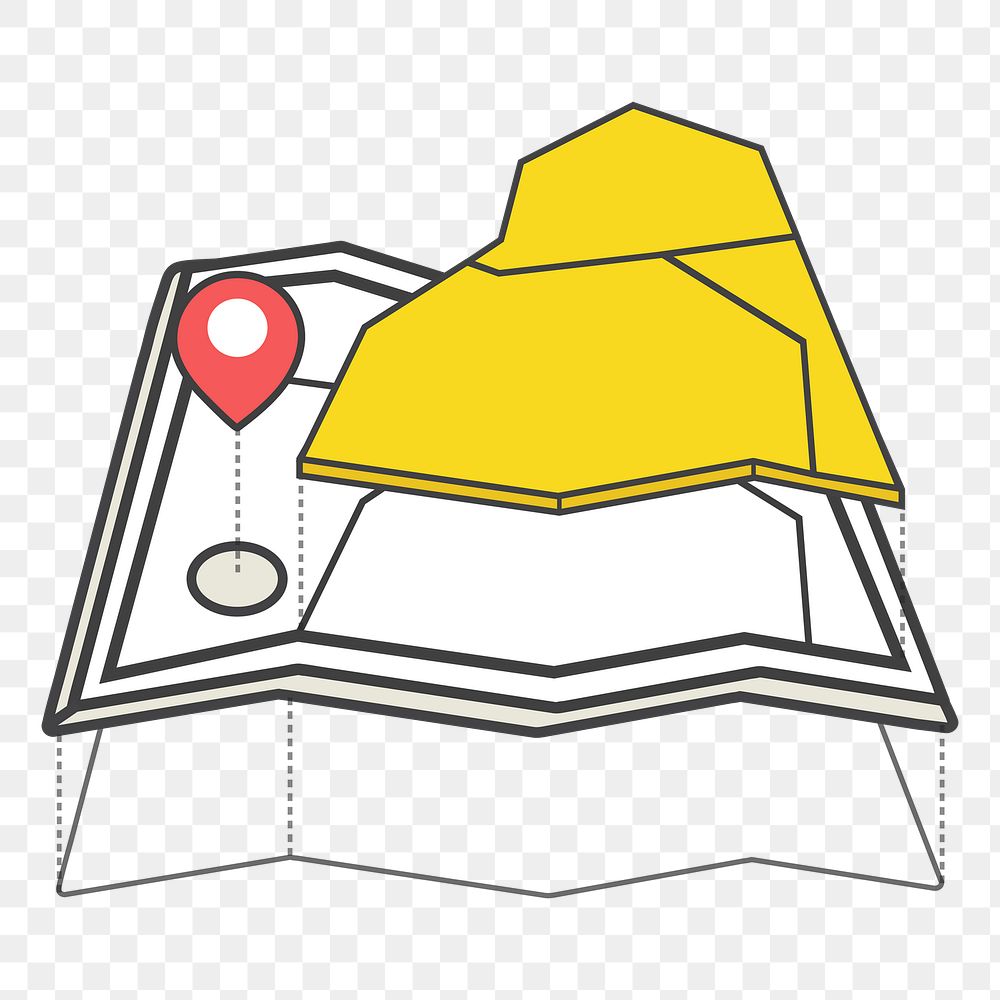  Png physical map 3D icon, transparent background