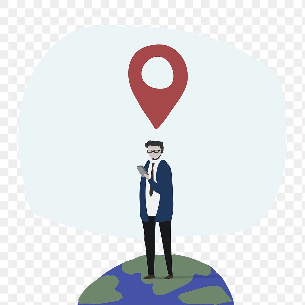 Png man location element, transparent background