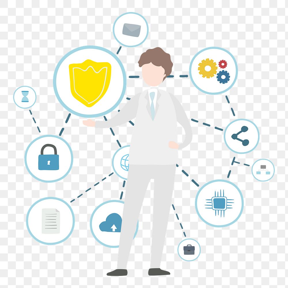 Cyber security png illustration, transparent background