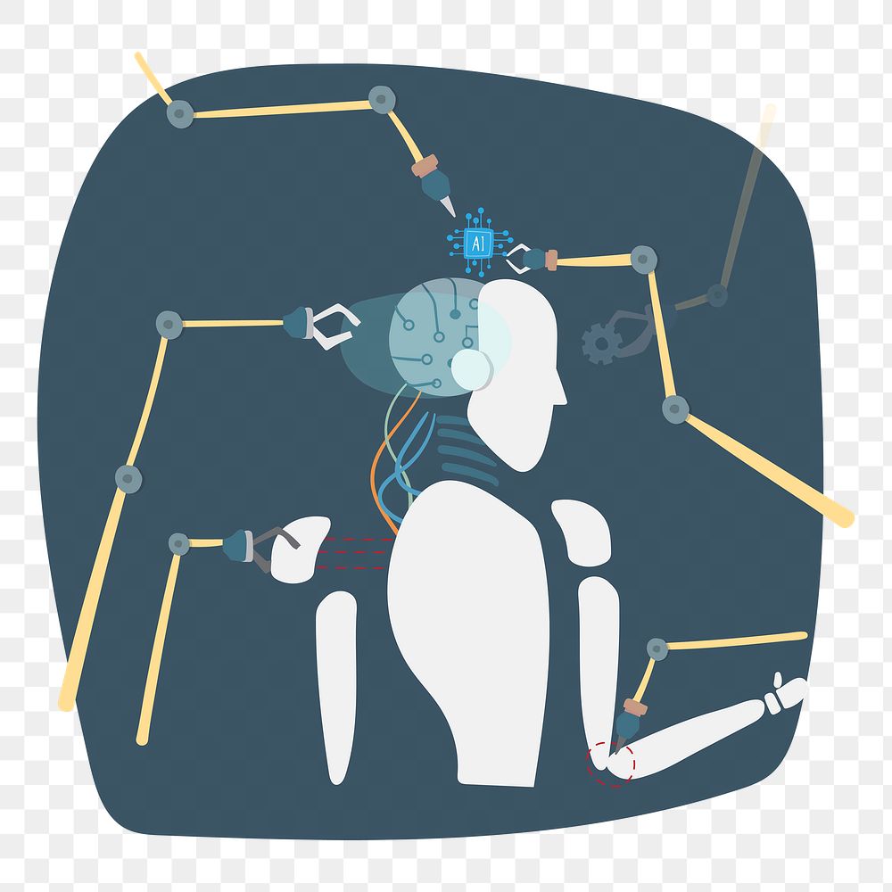 Robot png illustration, transparent background