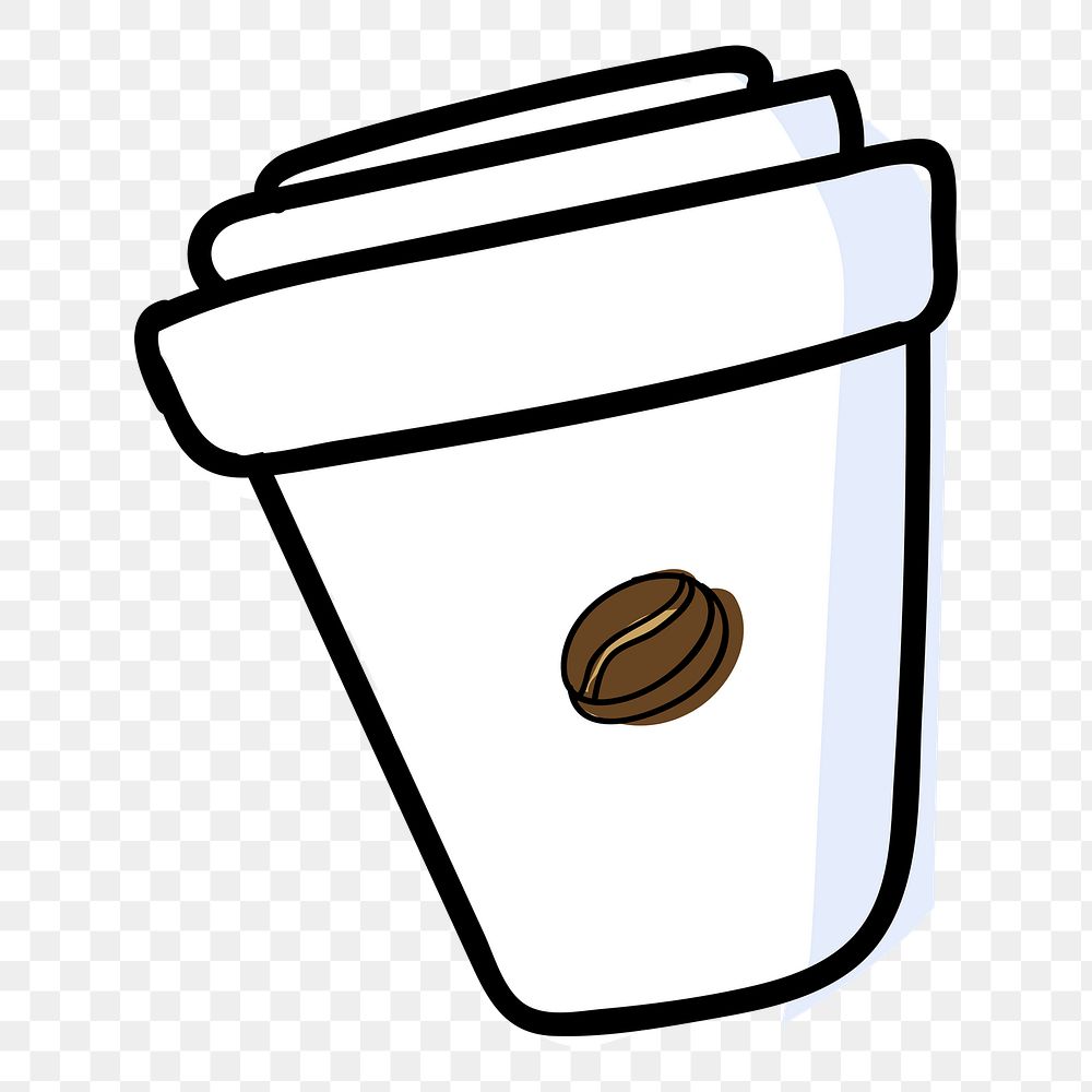  Png coffee cup illustration sticker, transparent background