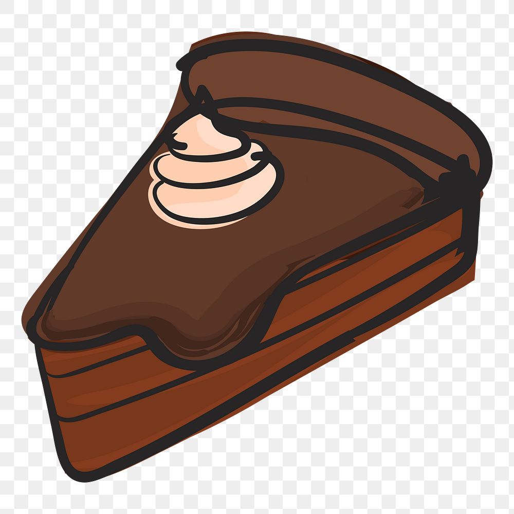  Png chocolate cake illustration sticker, transparent background