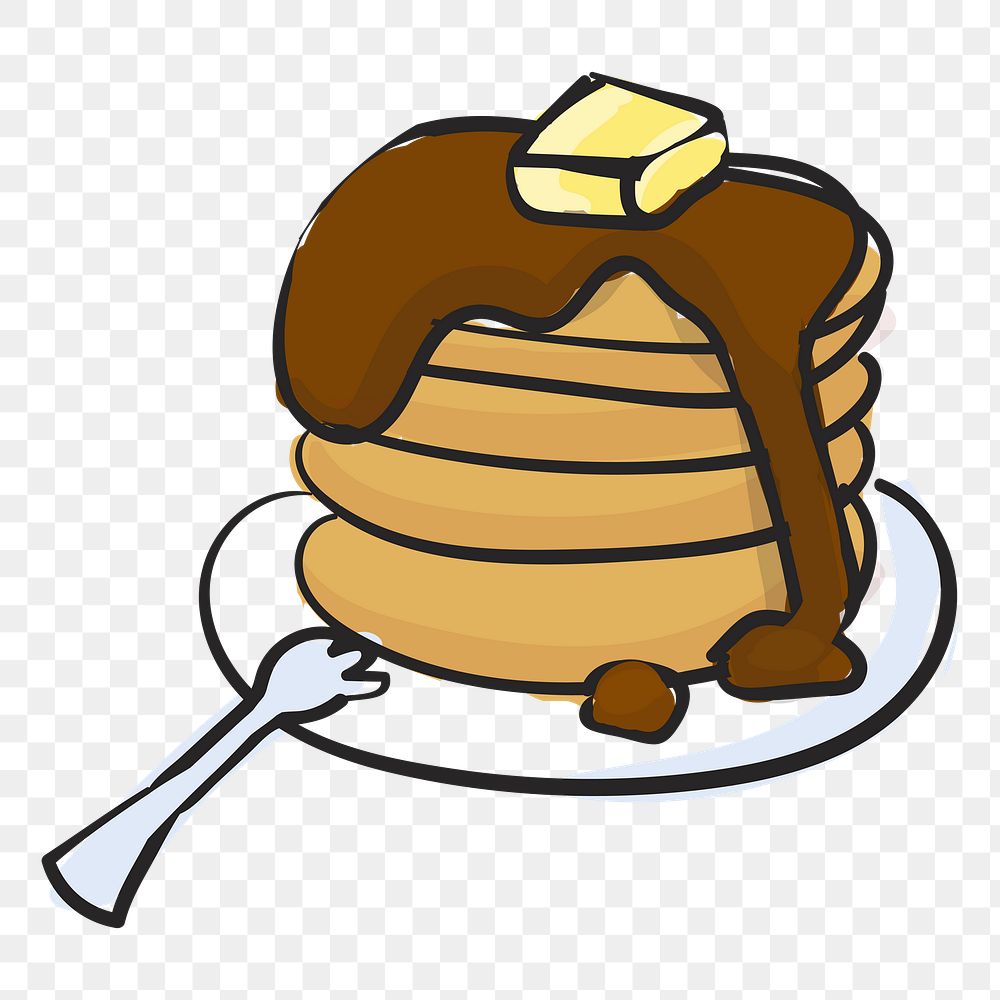  Png fluffy pancake illustration sticker, transparent background