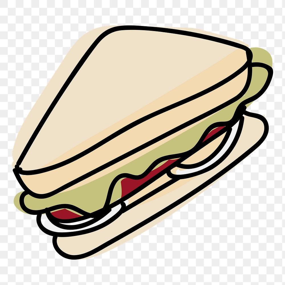  Png vegetable sandwich illustration sticker, transparent background