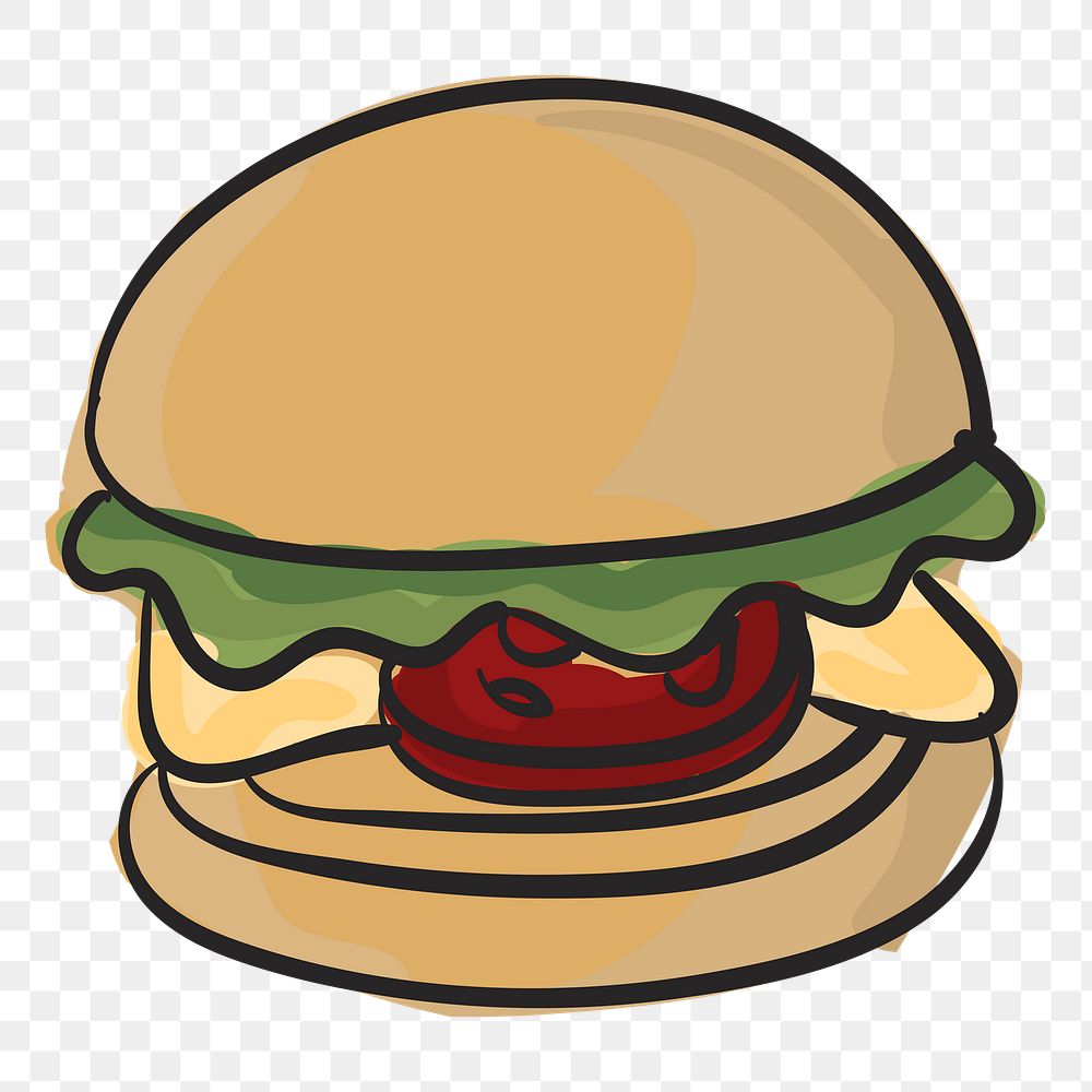  Png hamburger illustration sticker, transparent background