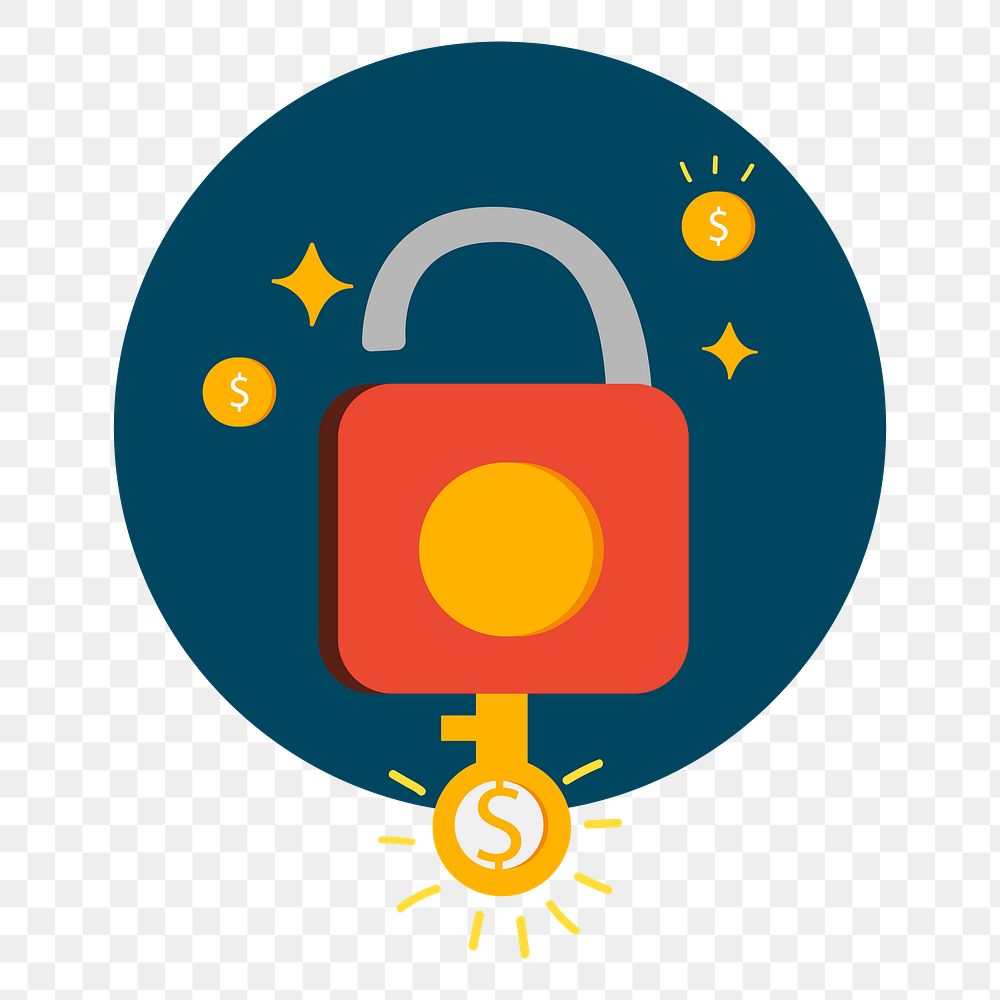 PNG Business unlock illustration sticker, transparent background