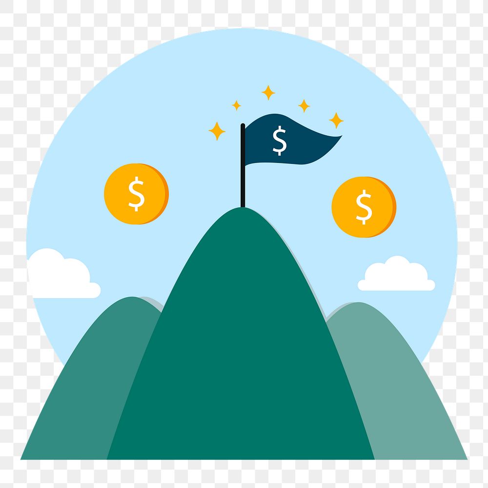 PNG Financial goals illustration sticker, transparent background