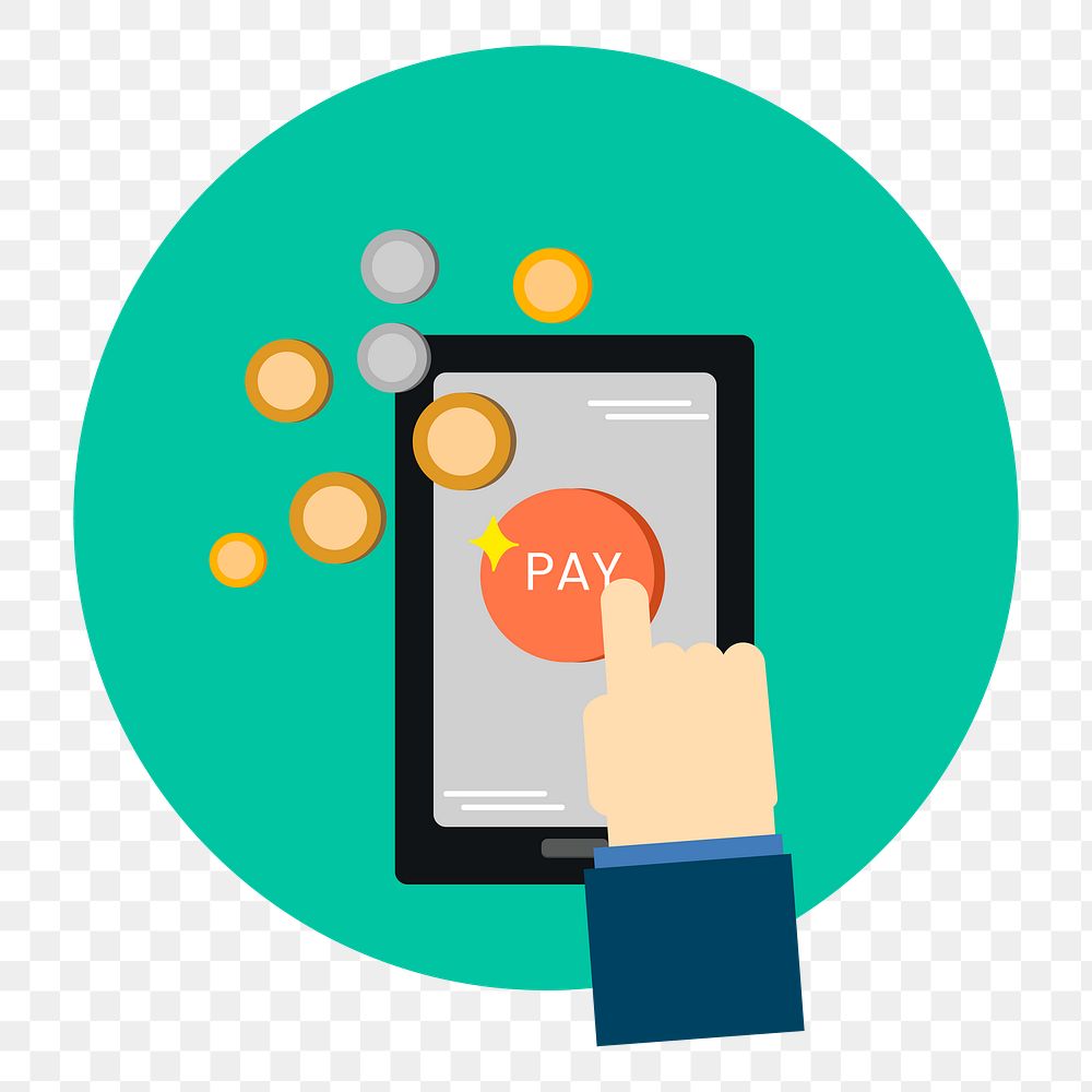 PNG Online payment  illustration sticker, transparent background