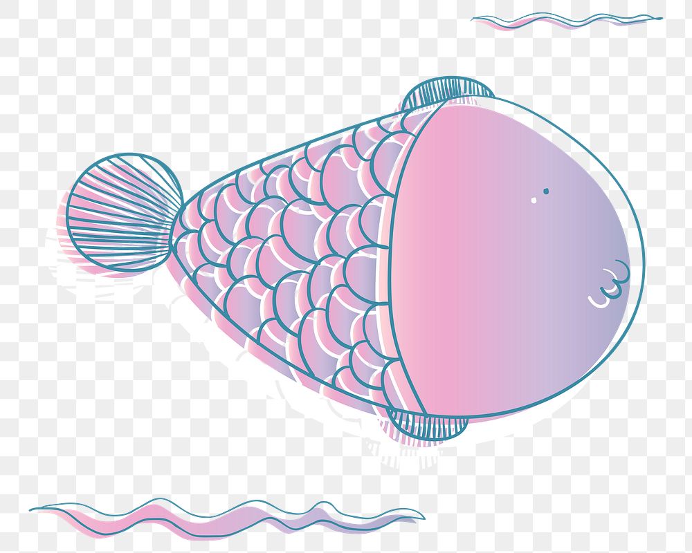 Pink fish png illustration, transparent background