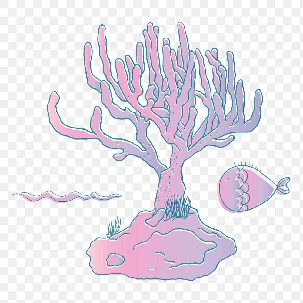 Coral reef png illustration, transparent background