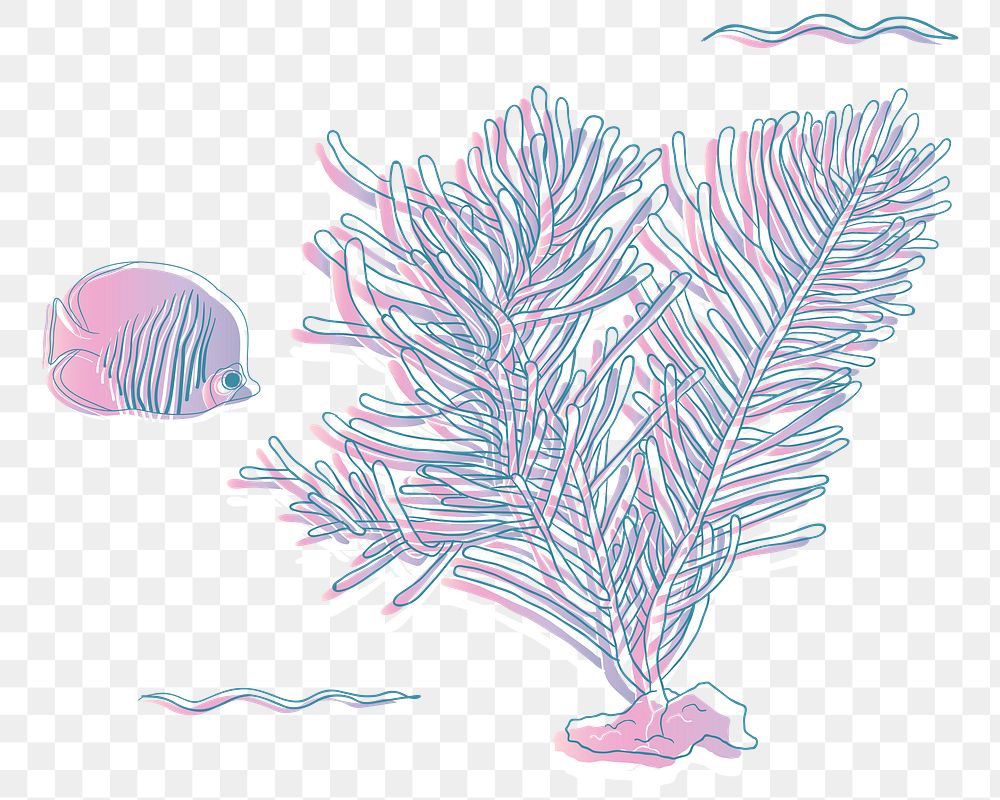 Coral reef png illustration, transparent background