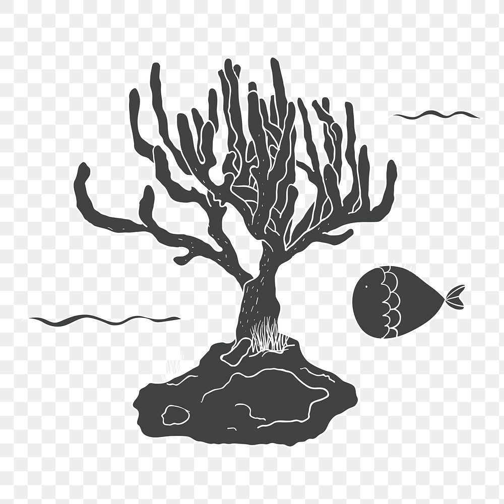 Coral reef png illustration, transparent background