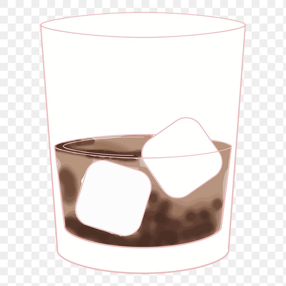 Png Cute cocktail illustration element, transparent background