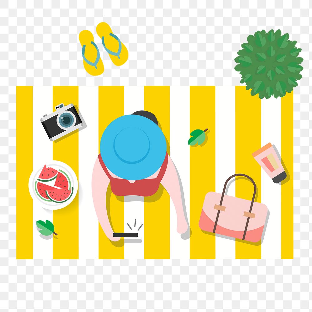 Png Cute picnic illustration element, transparent background