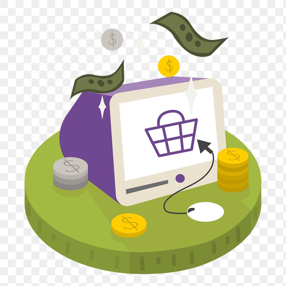  Png online shopping illustration sticker, transparent background