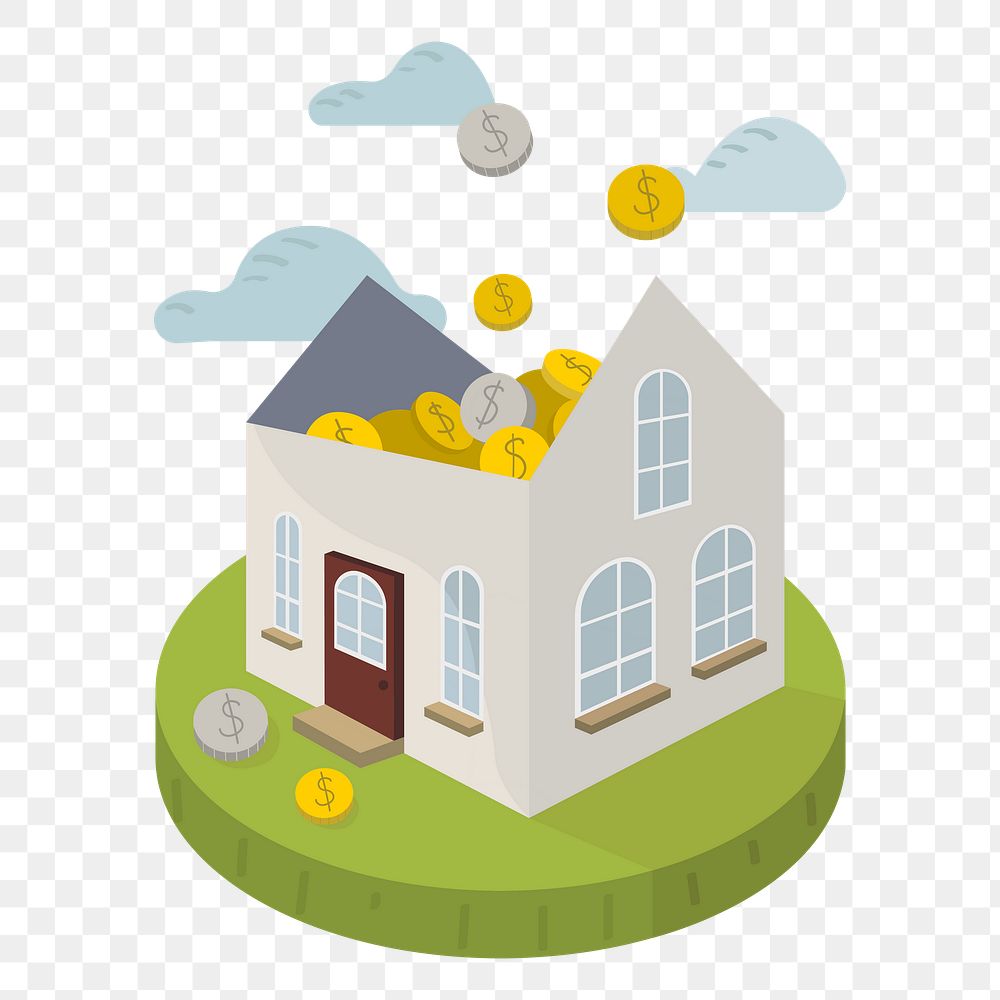  Png house mortgage illustration sticker, transparent background