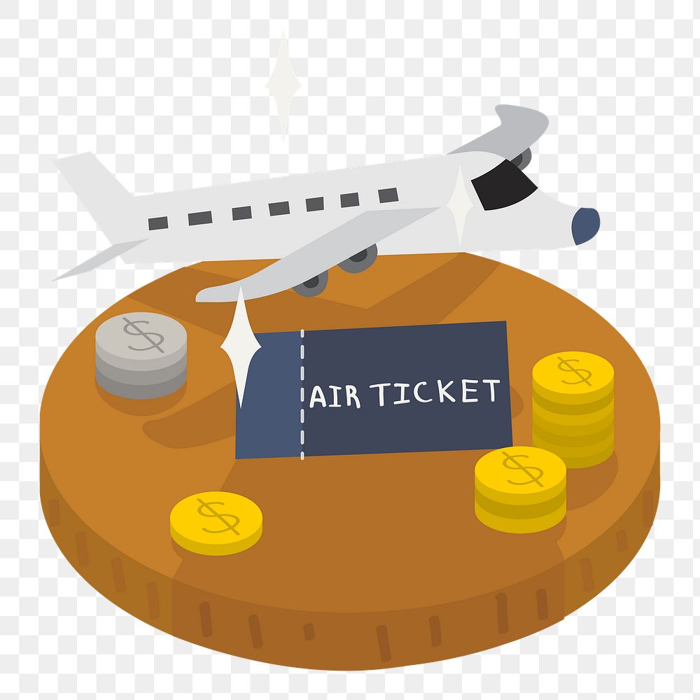 Png travel expenses illustration sticker, transparent background