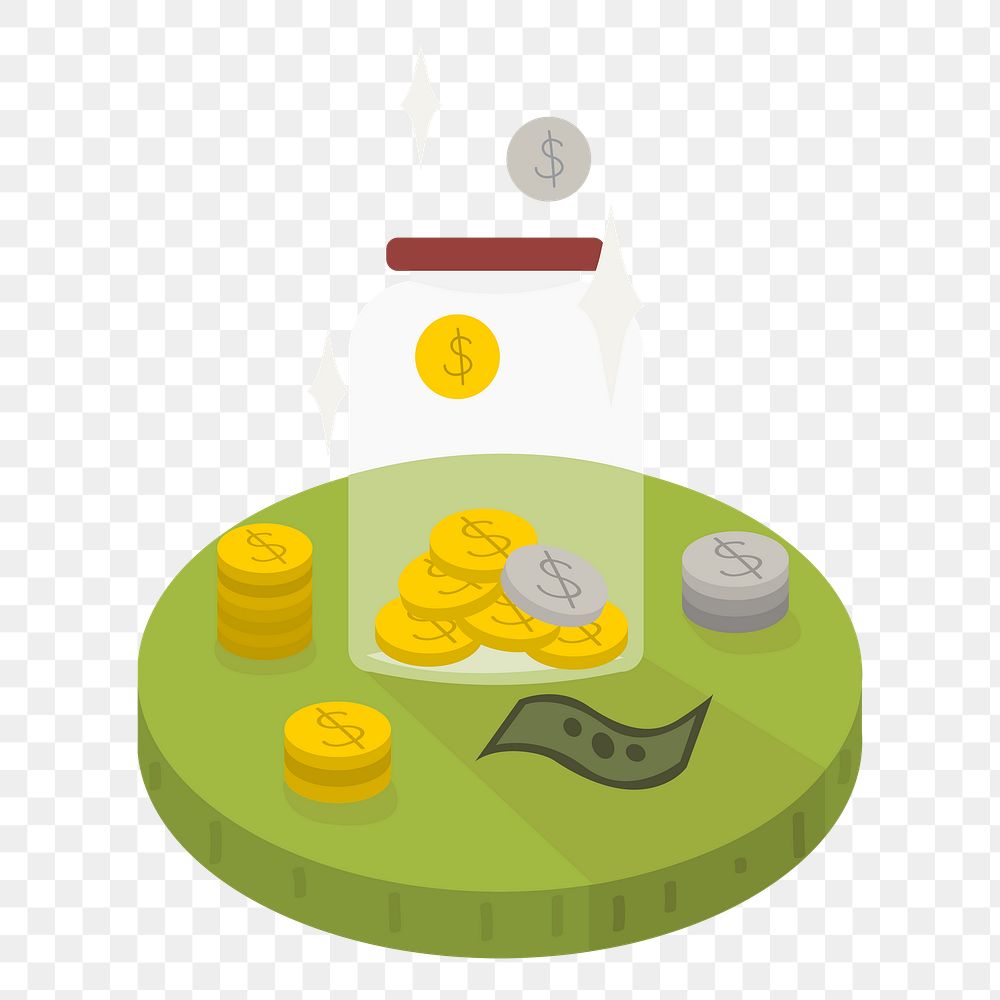  Png personal savings illustration sticker, transparent background