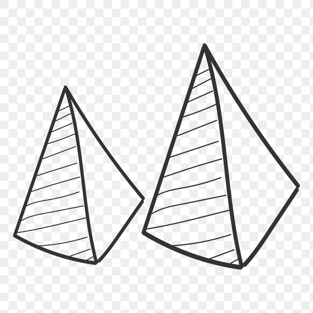 Png business summary pyramid graph doodle element, transparent background