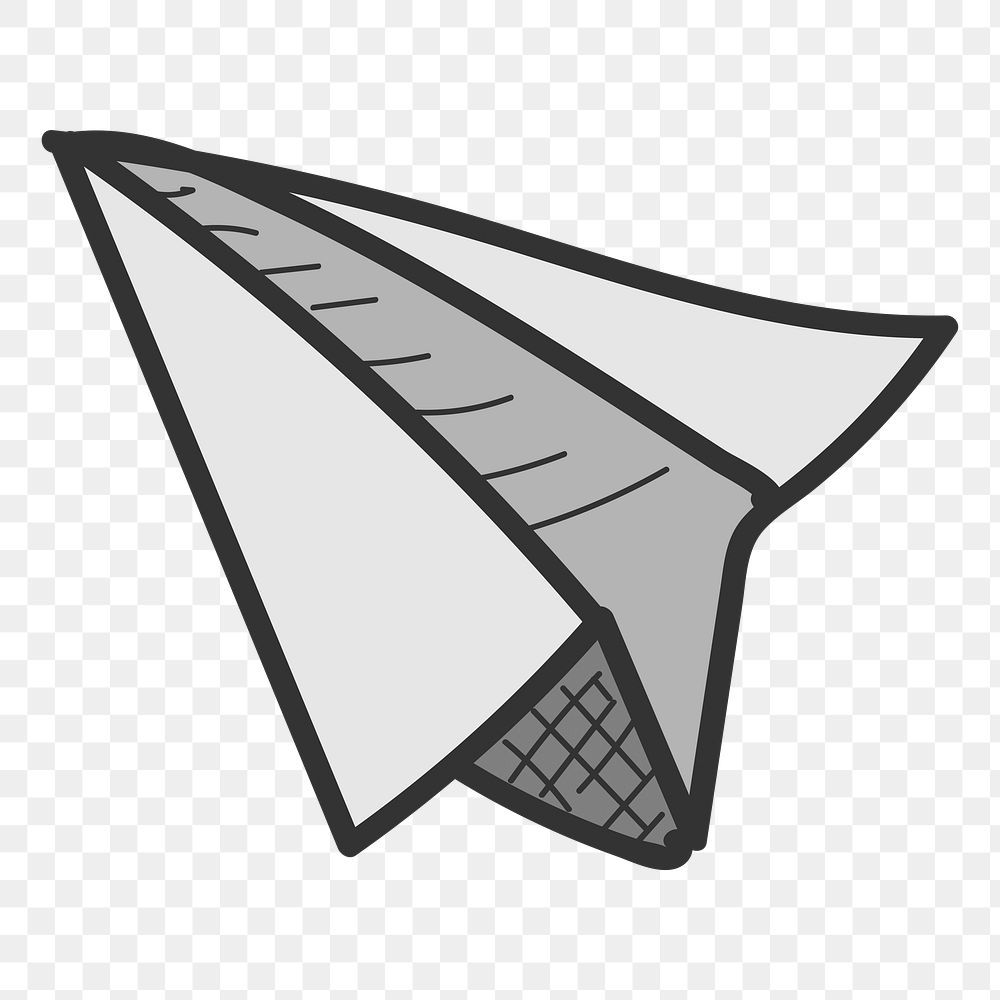 Png paper plane doodle element, transparent background