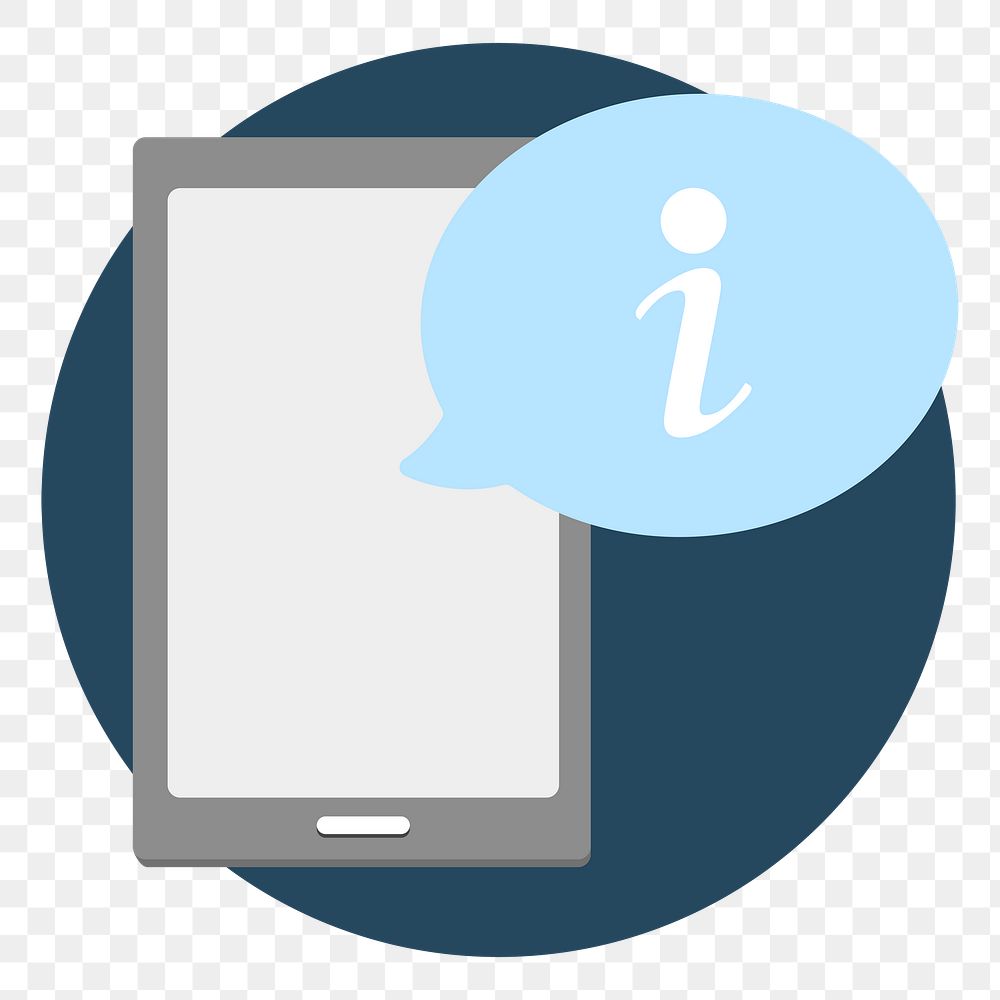 PNG digital device with alert icon illustration sticker, transparent background