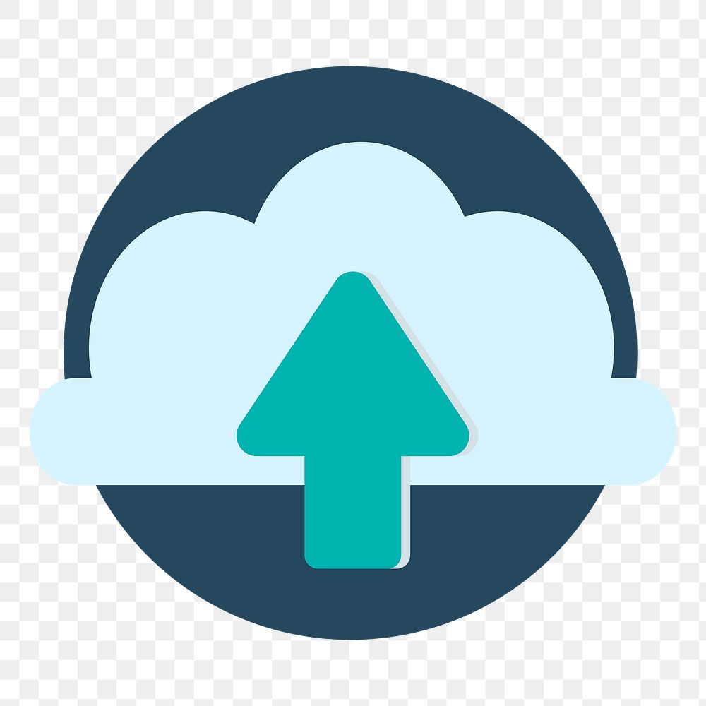 PNG cloud upload illustration sticker, transparent background
