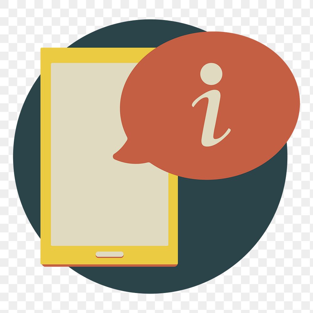 PNG digital device with alert icon illustration sticker, transparent background