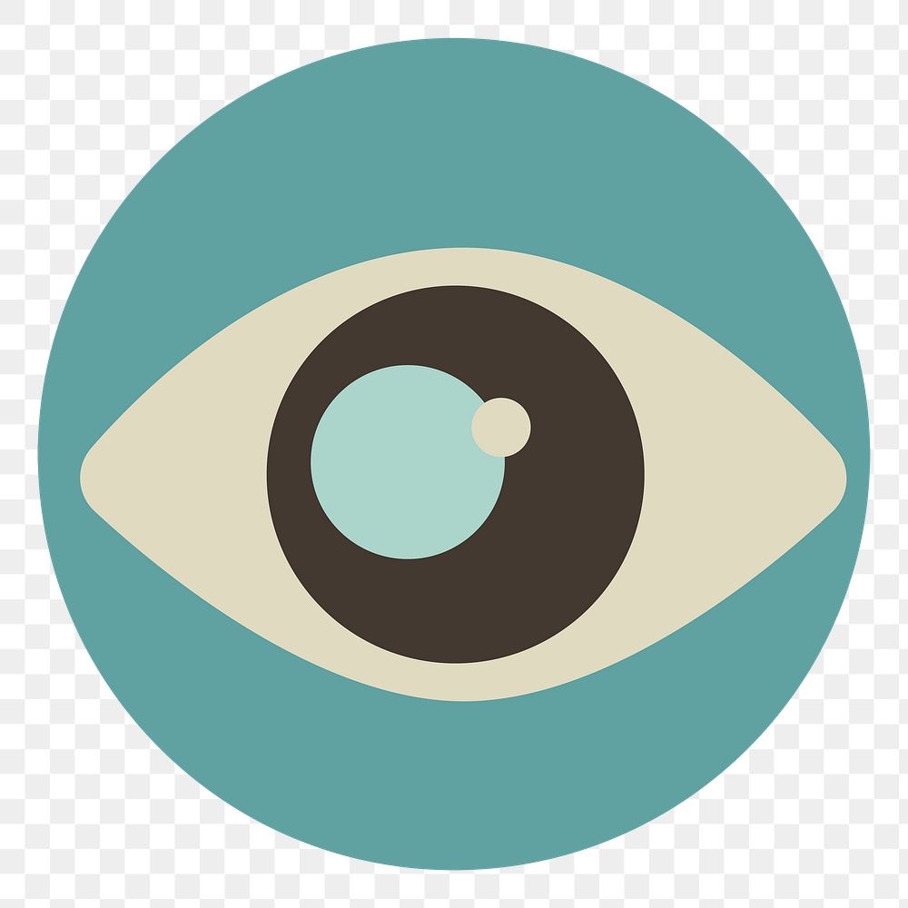 PNG eye icon illustration sticker, transparent background