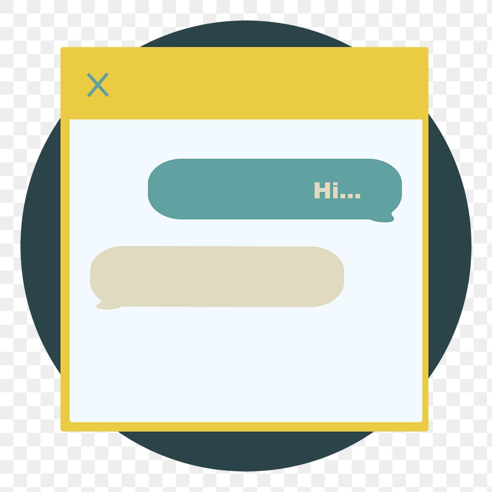 PNG message window illustration sticker, transparent background