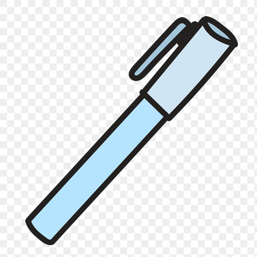 Pen doodle png element, transparent background