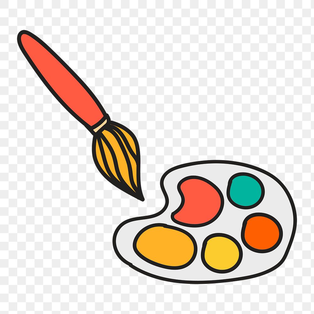 Paint brush doodle png element, transparent background