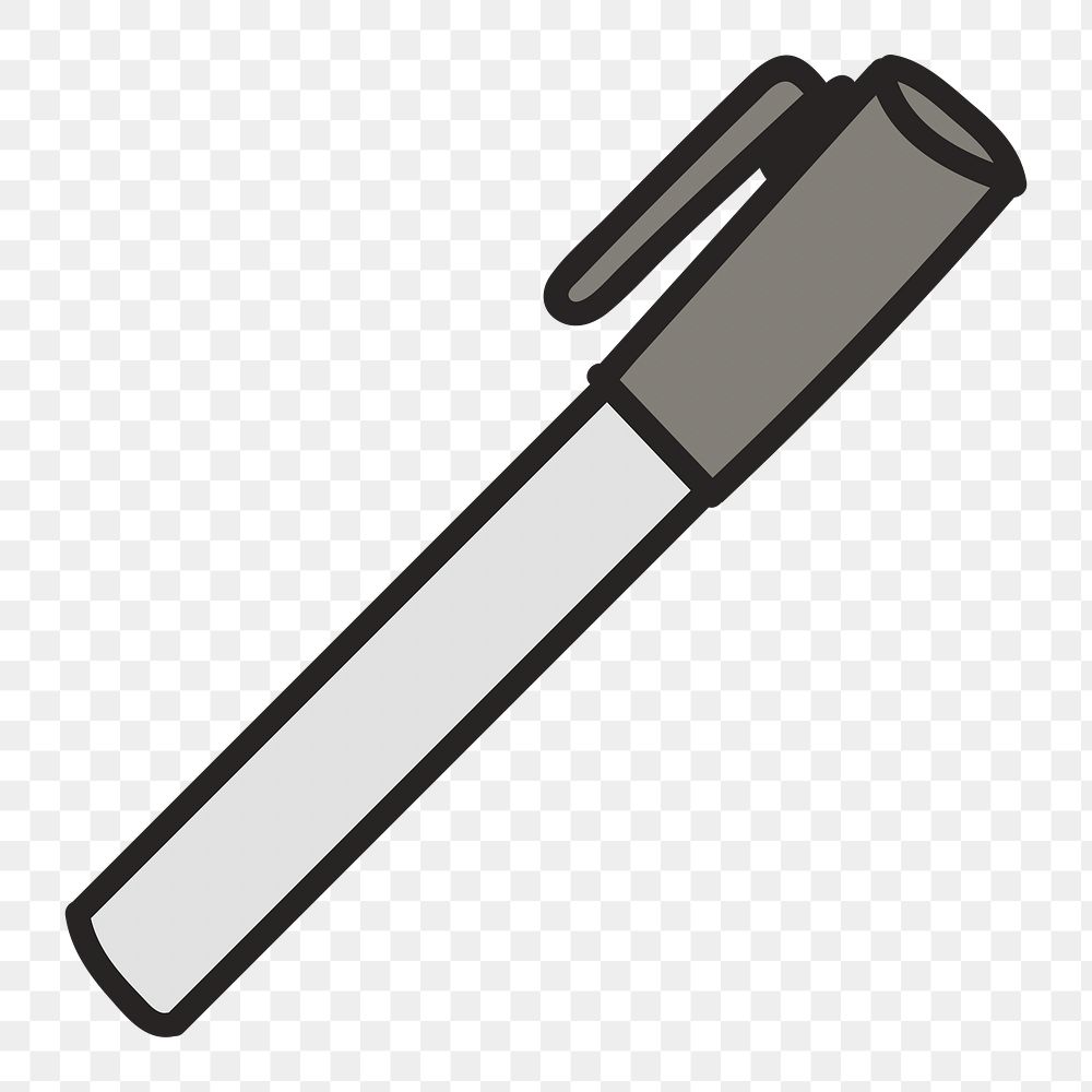 Pen doodle png element, transparent background