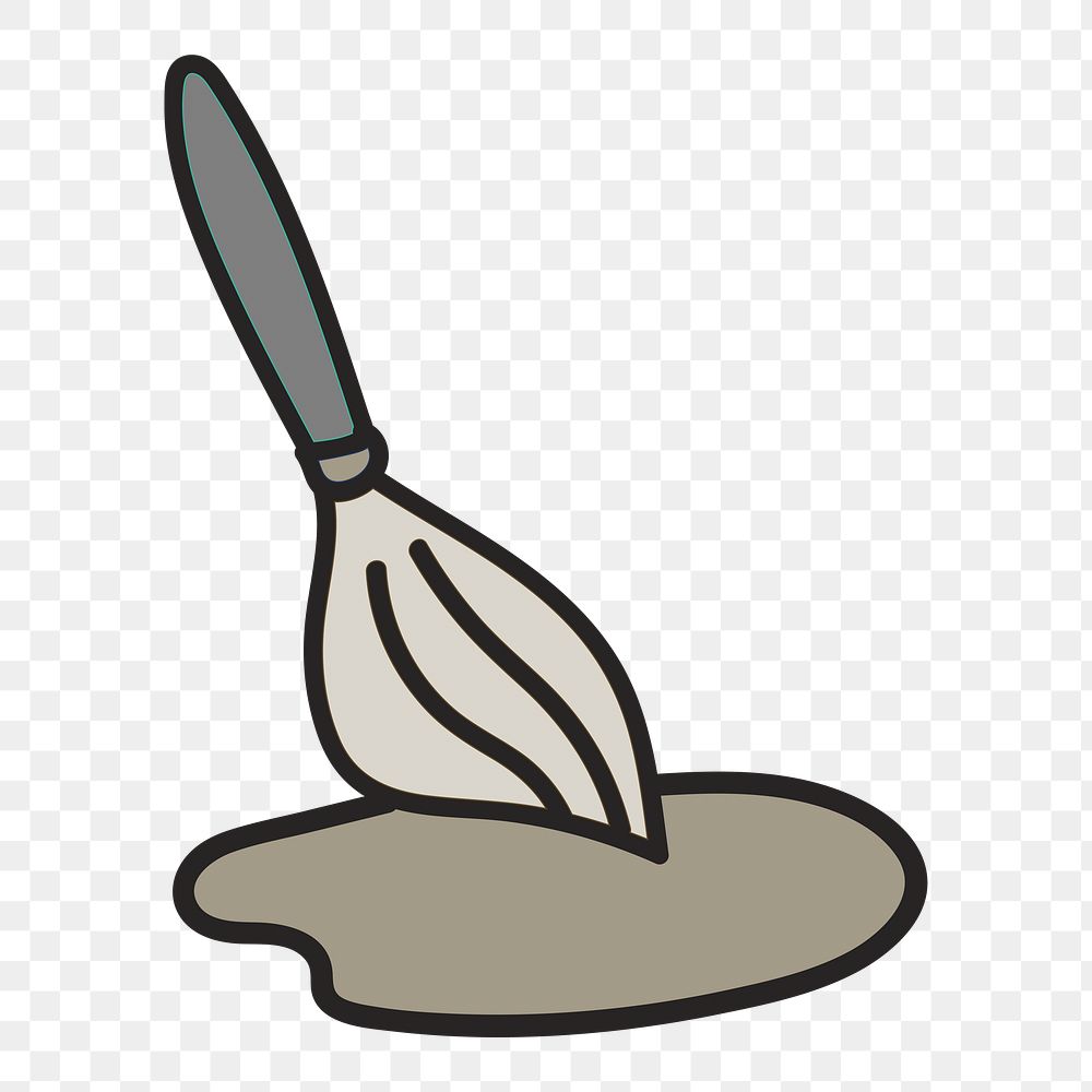 Paint brush doodle png element, transparent background