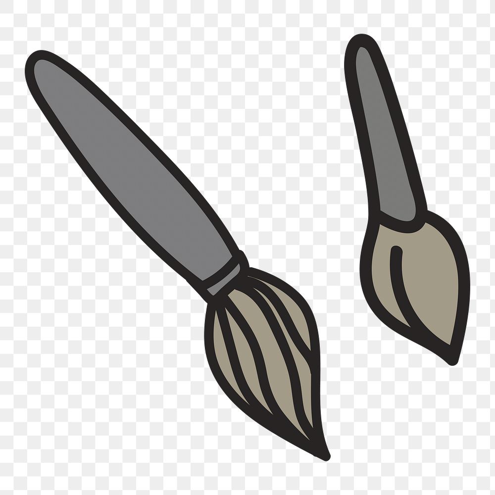 Paint brush doodle png element, transparent background